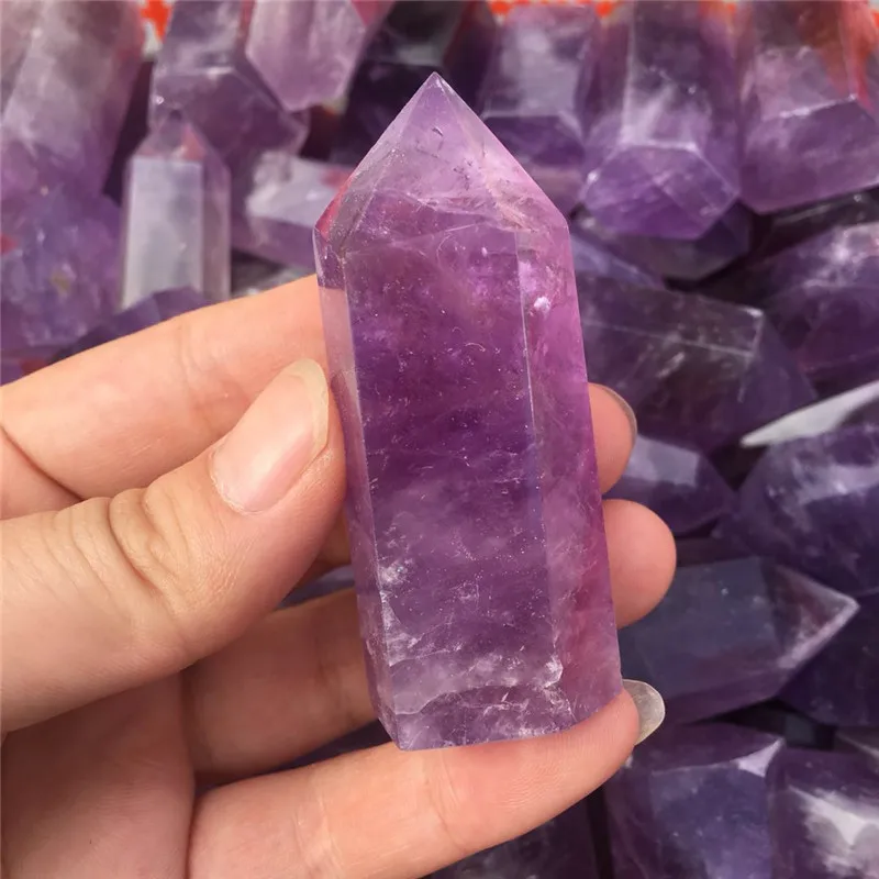 

natural amethyst quzrtz crystal healing wand point for healing stones