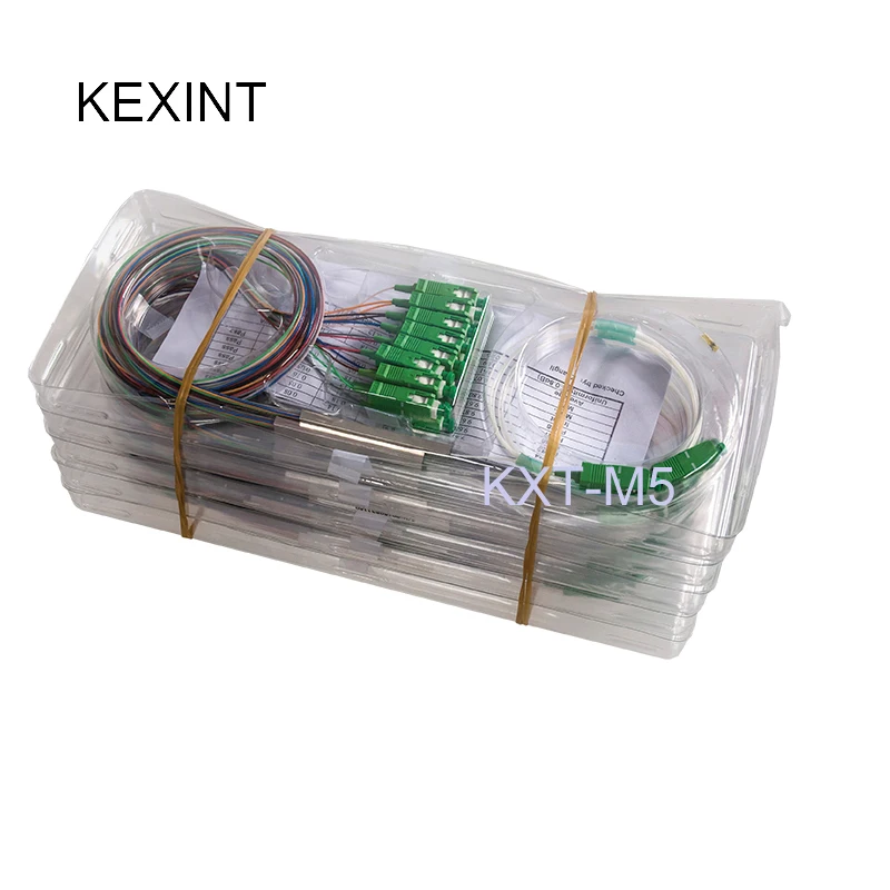 Волоконно оптический ПЛК Сплиттер KEXINT 1x8 мини модуль тип цветного кабеля