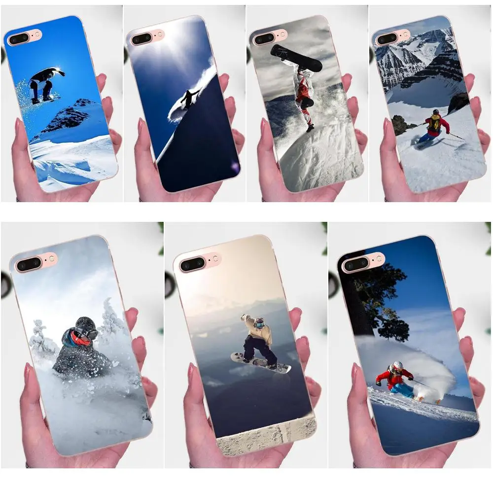 

For Xiaomi Redmi Note 2 3 3S 4 4A 4X 5 5A 6 6A Pro Plus Soft Silicone TPU Transparent Cases Covers Snow Or Die Ski Snowboard