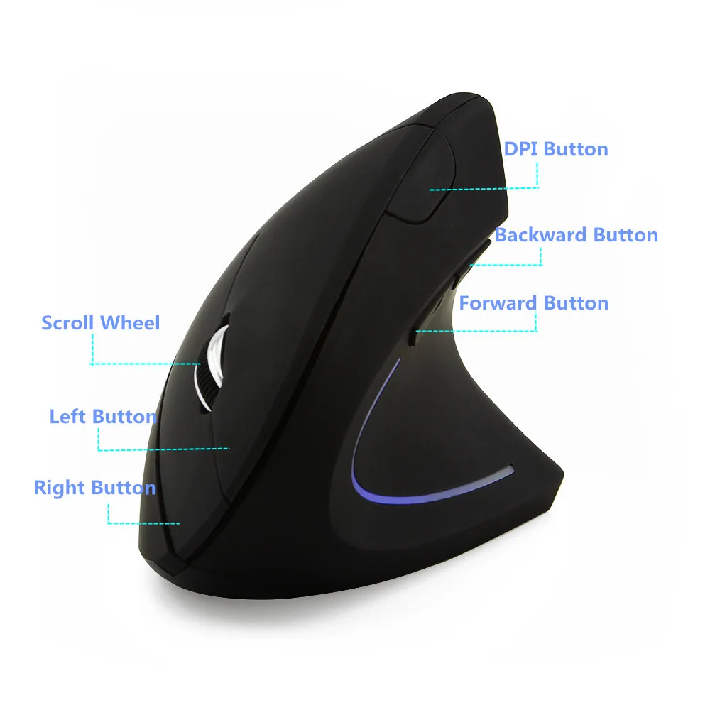 Беспроводной Bluetooth Вертикальная Мышь 5D эргономичный 800/1200/1600 Точек на дюйм красочные мыши с подсветкой для запястий комплект коврика для мыши для портативных ПК