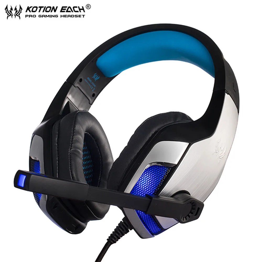KOTION EACH 3.5mm Gaming Headset casque PC Gamer Stereo Headphones with Mic and Led Light for Computer Game  (1)