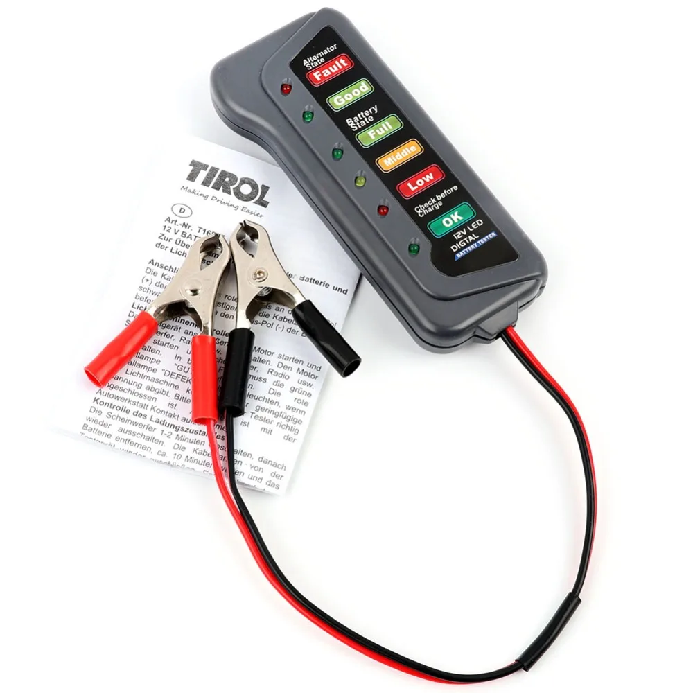 Newest 2016 Car Battery & Alternator Tester Test Battery Condition