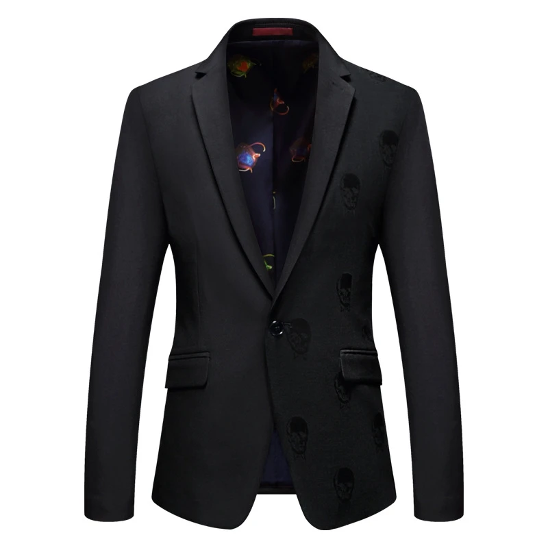 Men Slim Fit Blazer High Quality Patchwork One Button Casual Blazers Jacket Autumn Winter Masculine Blazer Plus Size M-4XL (27)