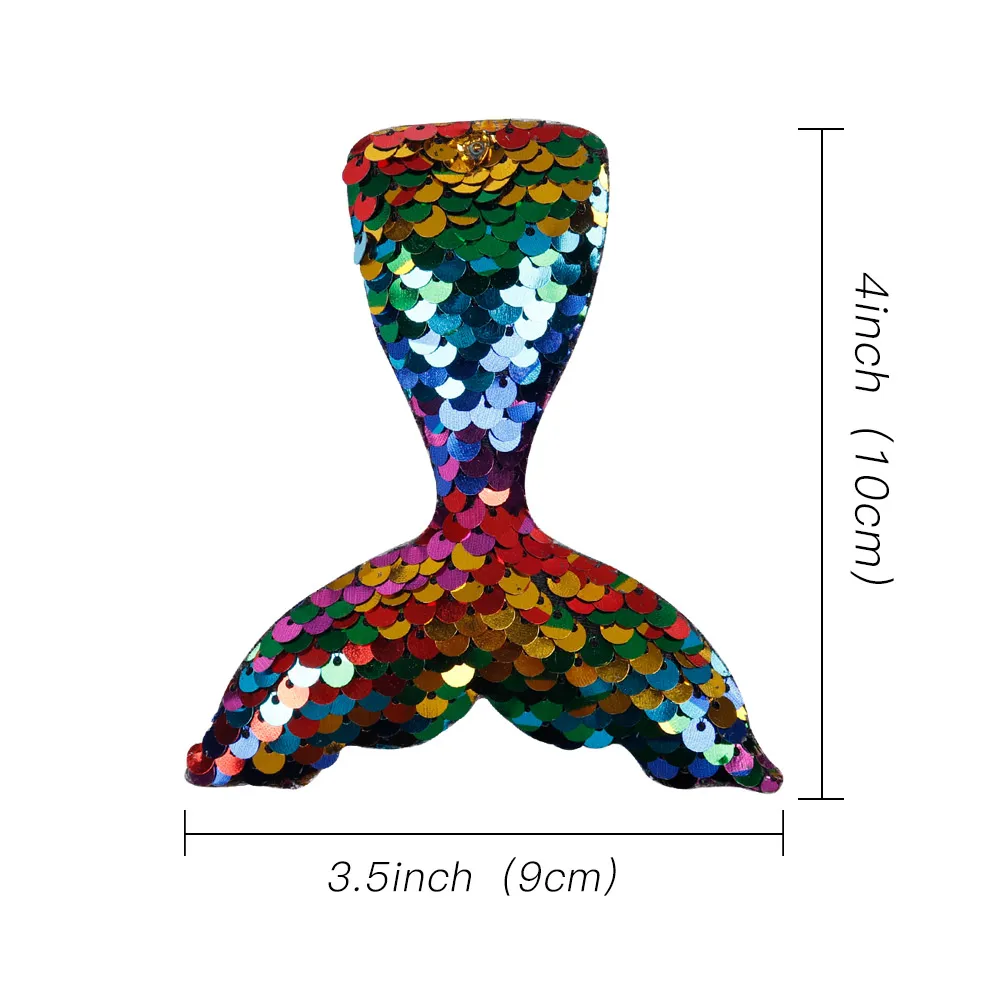 5 шт./лот, хвост русалки, патчи с отверстием, 2 цвета, Реверсивные блестки, сделай сам, украшение для волос, бант, Детские аксессуары для волос на день рождения, вечеринку