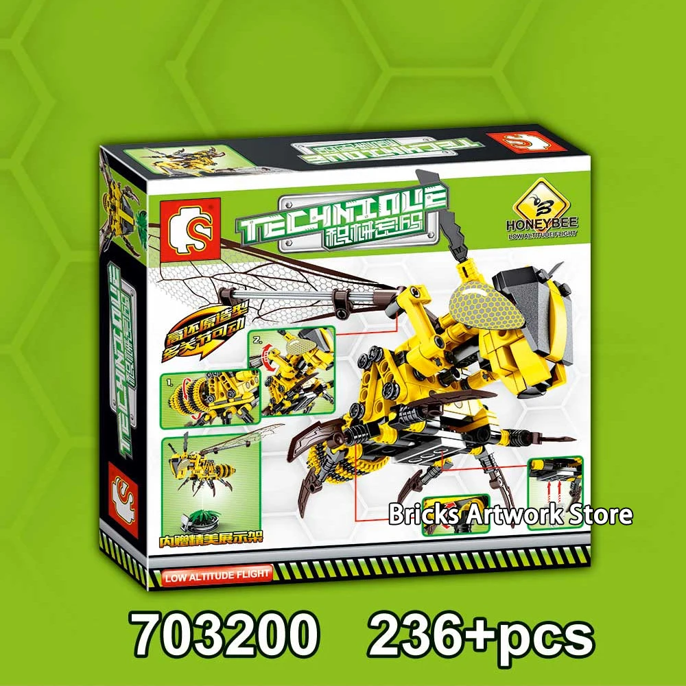 Fit Technic 703200 техника животных пчела Стрекоза набор 236 шт строительные блоки игрушки для детей творческие подарки коробка