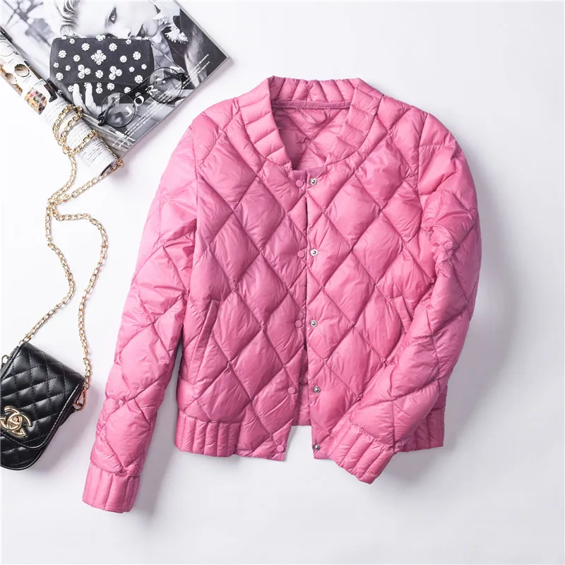 

Winter Womens Down Jackets Ultra Light Duck Down Coat Short Black Puffer Jacket Female Autumn Parkas Outwear Plus Size SF1788