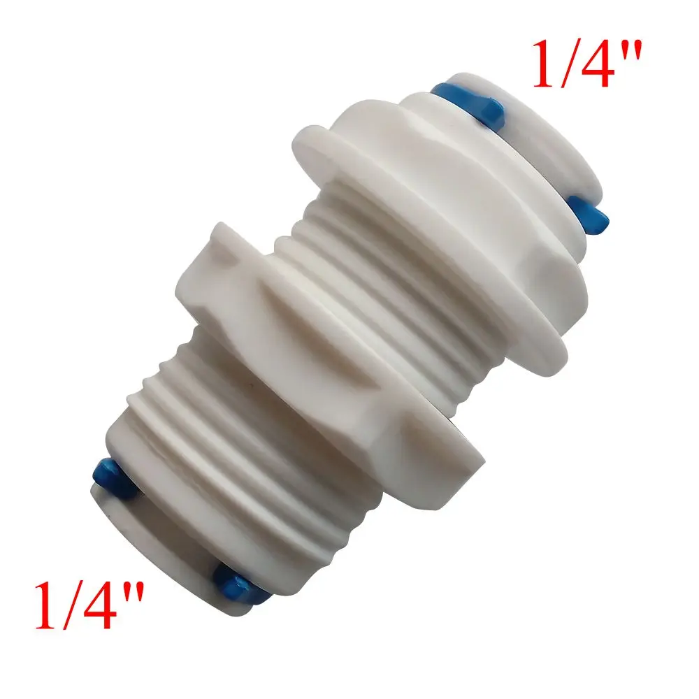 

1/4" OD Tube RO Water Straight Bulkhead Fittings Quick Connector RO Water System ROBU-2-2