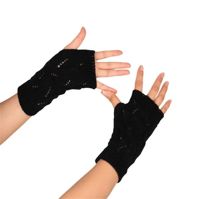   Fashion Knitted Arm Fingerless Winter Gloves Unisex Soft Warm Mitten winter gloves guantes eldiven handschoenen 40FE2217