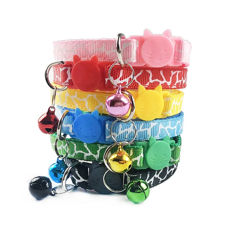 

Pet Cat Collar Fashion CRACK Print Puppy Dog Cat Breakaway Nylon Collars for Kitten and Puppies Small Animals Safety Bell Collar