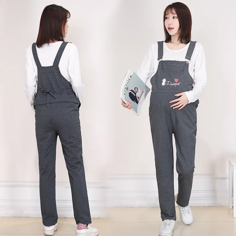 

Plus Size Maternity Overalls Clothing Come on Jumpsuit Women Cotton Long Loose Rompers Pregnant Pants LadiesTrousers Kitty Print
