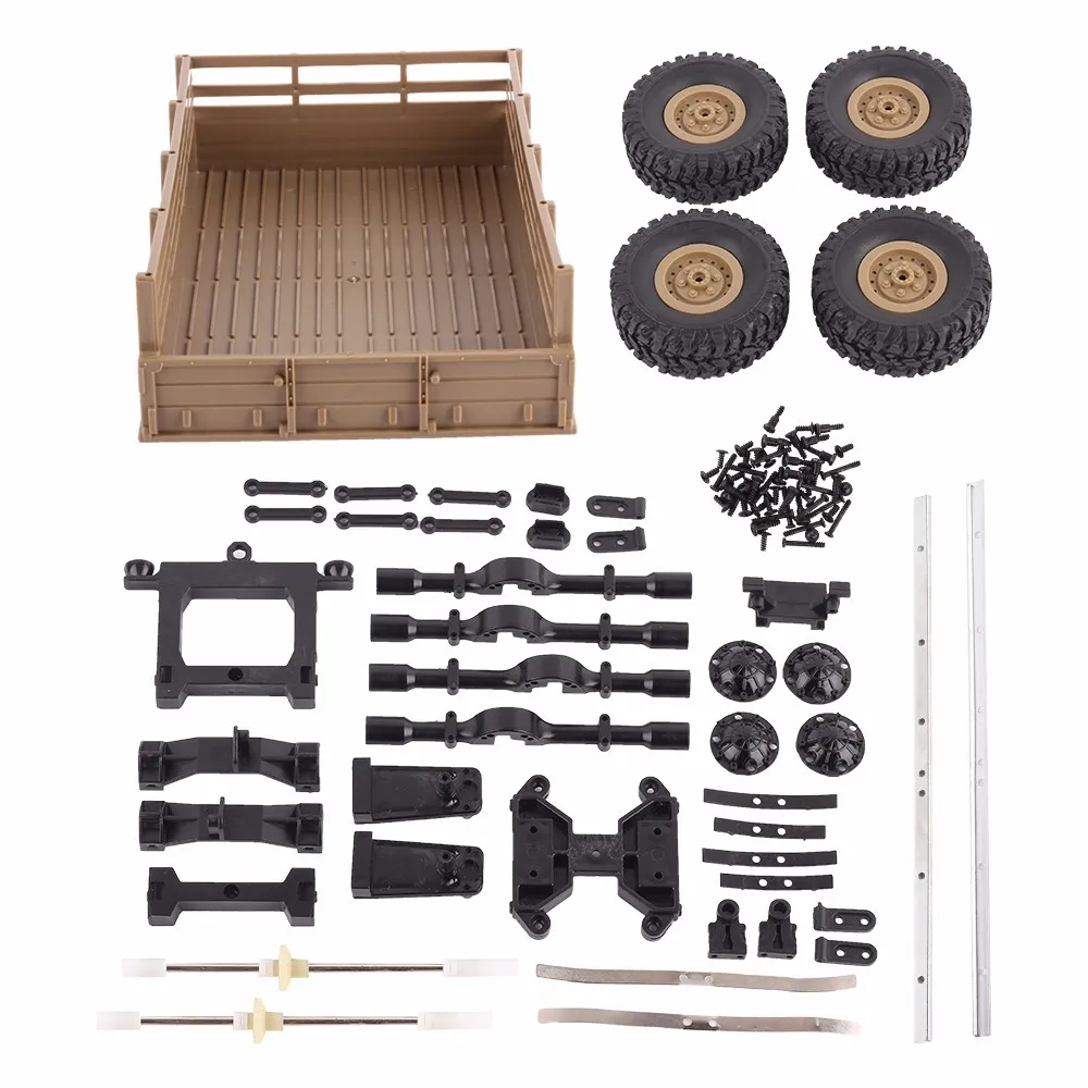 WPL RC Car Accessories DIY 4 Wheel Trailer Military Truck Car Part Replacement Educational Toys