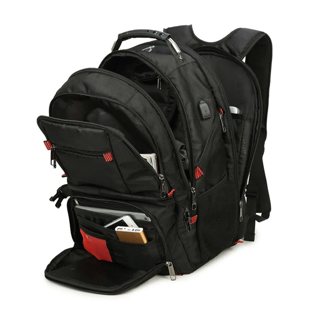

Mens Business Backpacks 17.3 Inch Laptop Backpack with USB Charging Port Man Large Capacity Water-Resistant Travel Bags Rucksack