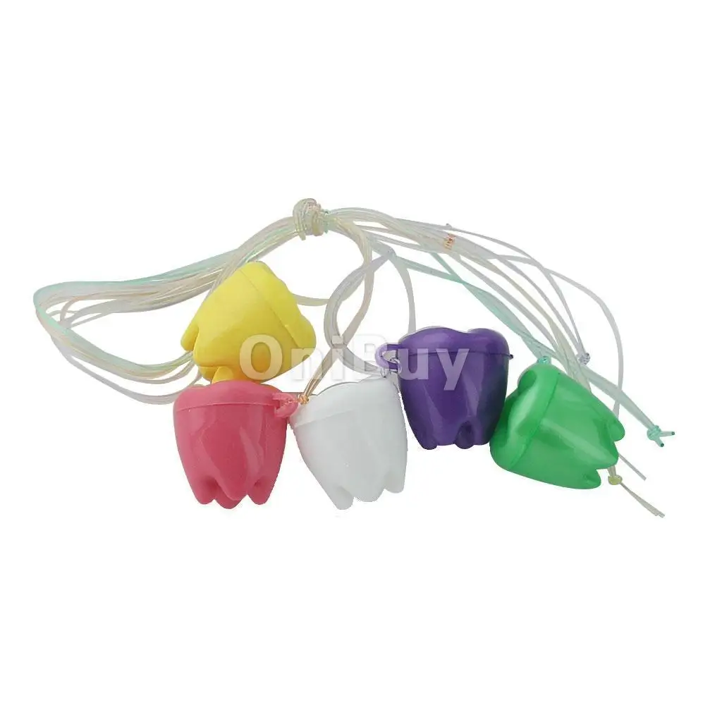 

Assorted Color Baby Keepsake Necklaces First Tooth Container Box Pack of 5