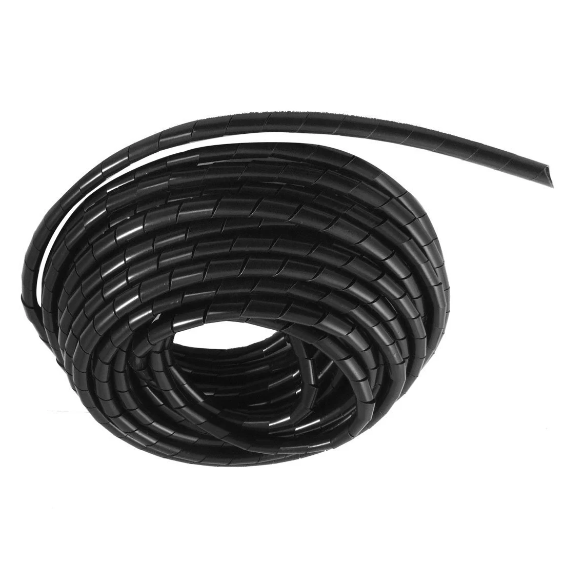 Черный 8 мм наружный диаметр 12 м полиэтилена спираль кабель провод Обёрточная Бумага Трубки