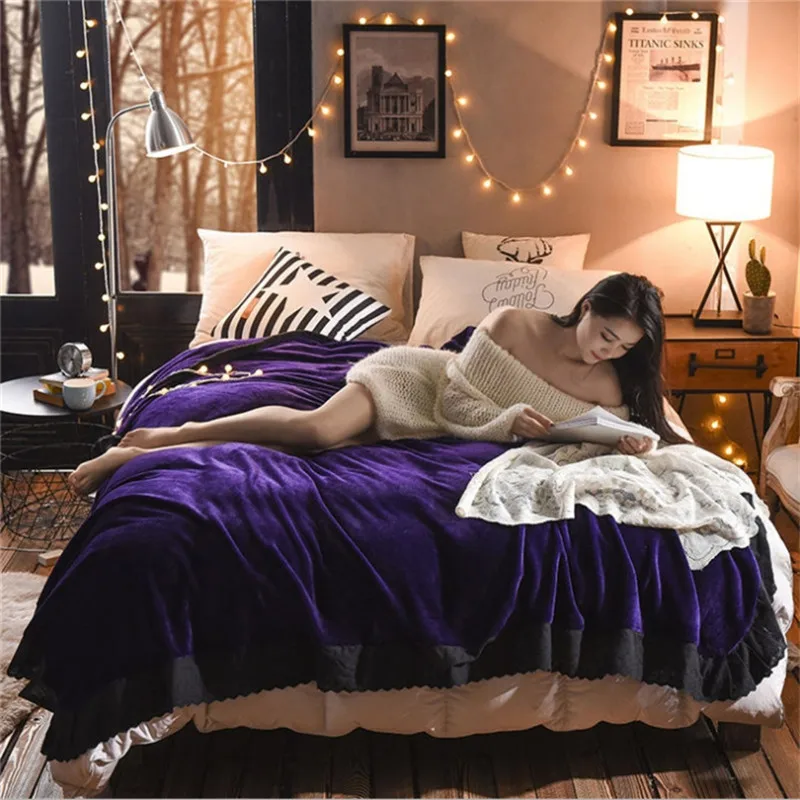 

2018 New style high quality thickened blanket solid color blanket