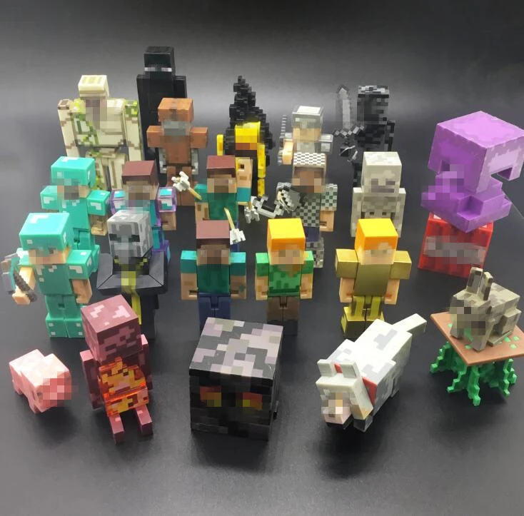 

1PC Minecrafted Building Blocks Action mini Figure Steve Classic Collection game Toys For Kids
