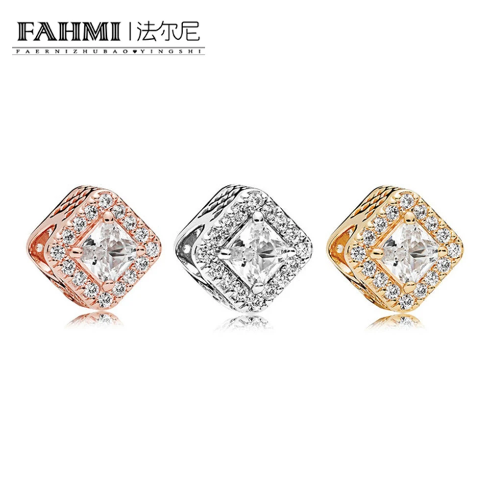 

FAHMI CPPO 100% 925 Sterling Silver Geometric Radiance Charm Pack Bead Set fit charm original Bracelets jewelry A Set
