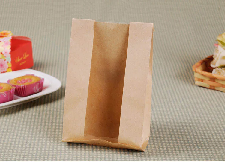 100pcs/set À faire soi-même Donut sacs en papier imperméable pain Craft Boulangerie alimentaire Emballage G