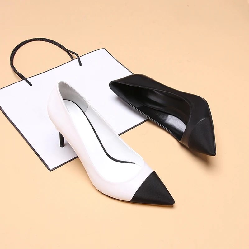 

Pumps Women Shoes Office Shallow Pointed Toe 8CM Thin Heels With Pearl Ladies Pumps Shoes 34-40