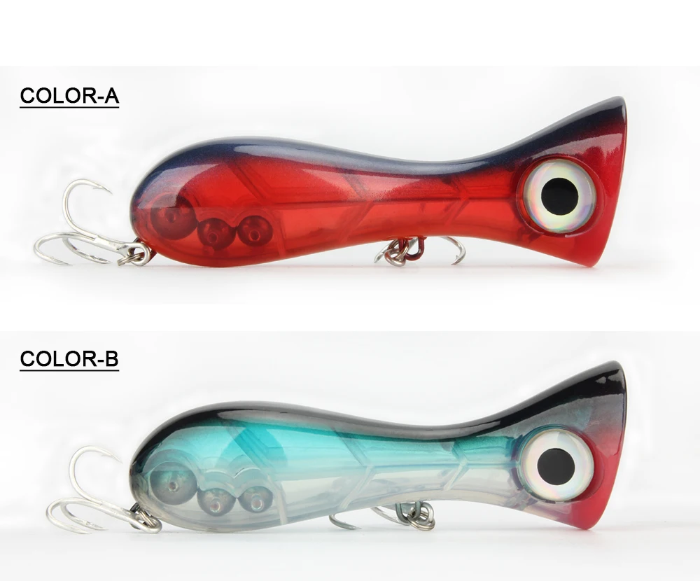 New Big Mouth Popper Fishing Lures 9.7cm 31.6g Artificial Surface Floating Hard Bait 3D Eyes Wobblers Bass Pike Fishing Tackle  (3)