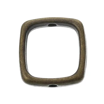 

DoreenBeads Zinc metal alloy Beads Frames Rectangle Antique Bronze (Fits 10mm Beads) 14mm( 4/8") x 13mm( 4/8"), 5 PCs