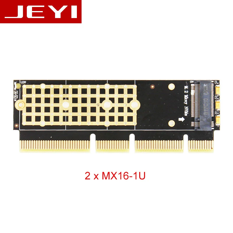 JEYI MX16-1U M.2 NVMe SSD NGFF для PCI-E 3,0X4X8X16 адаптер M ключ интерфейсная карта m.2 полная скорость поддержка PCI Express 2230-2280 - Цвет: Зеленый