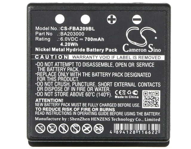 Cameron Sino 700mAh แบตเตอรี่ BA209000,BA203000 สำหรับ HBC FBFUB09N,FUB9NM,Linus 4,Linus 6, ไมครอน 4 ไมครอน 6,Spectrum 1,2,A,B,