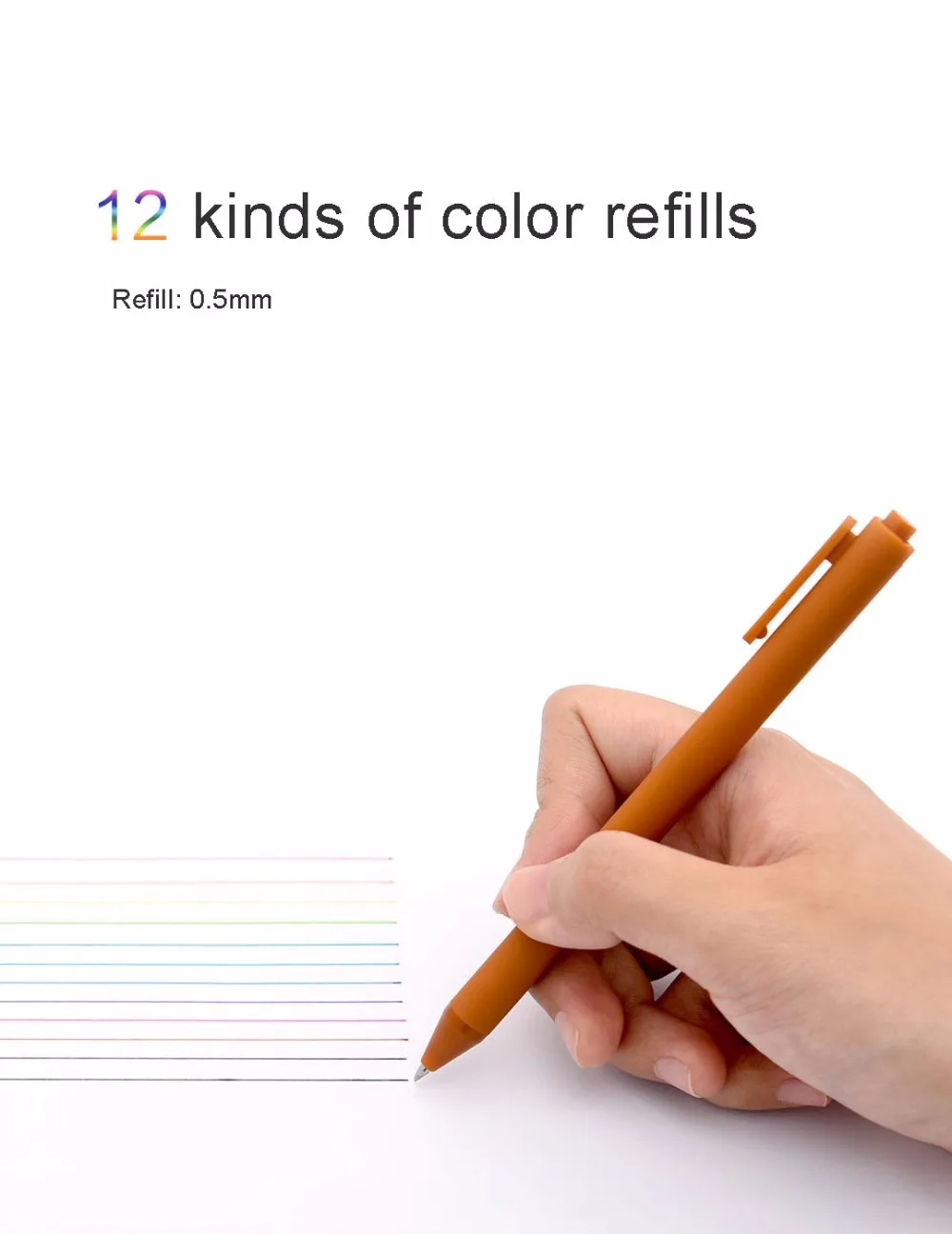 Original Xiaomi Colorful Sign Pen 0.5mm Refill Signing Pens 12 Colors Ballpoint pen Japan Ink school stationery Durable gel pen