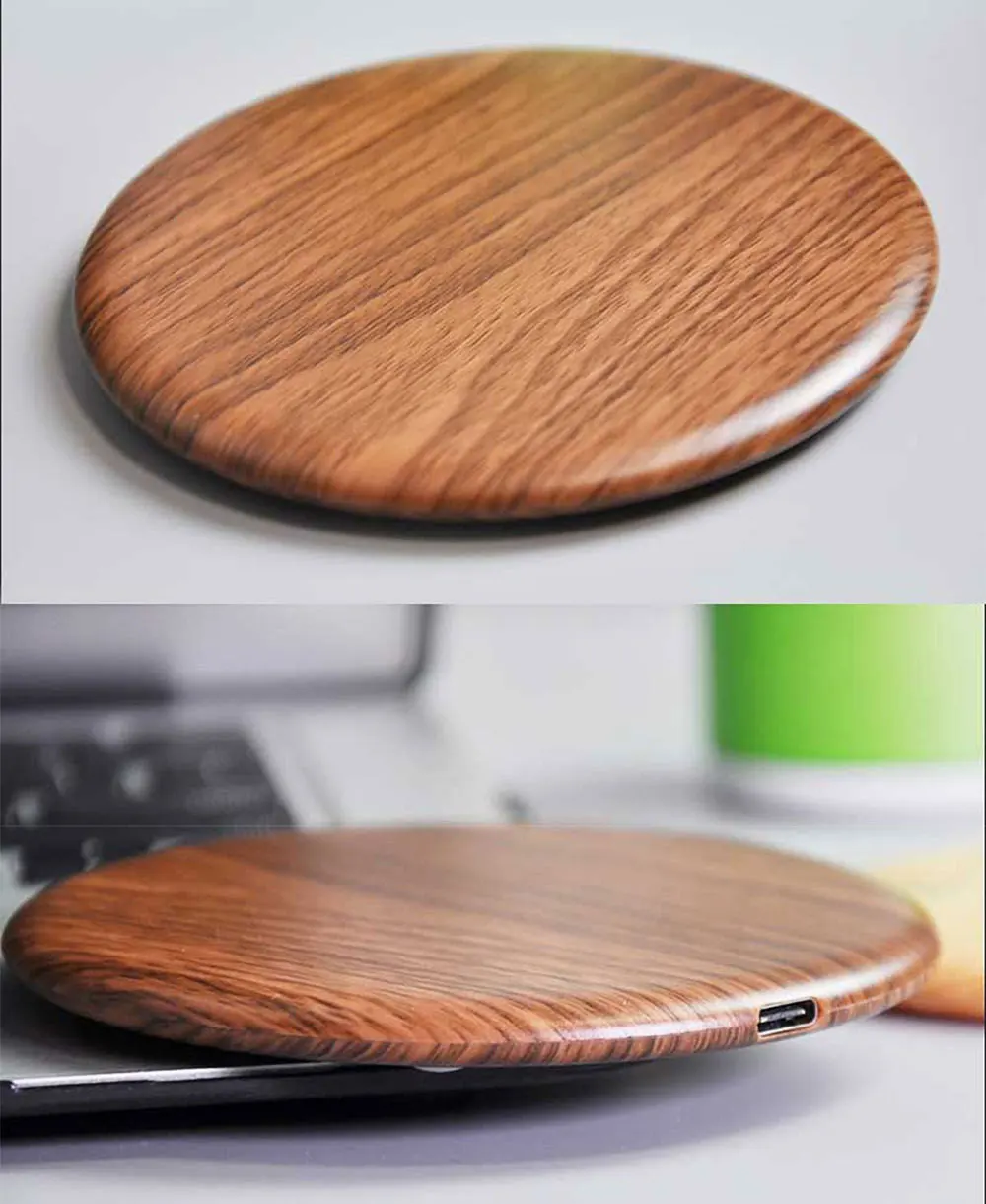 Беспроводная зарядная панель Ascromy Wood Qi для samsung S10 huawei P30 Pro Xiaomi Mix 9 iPhone 15W Быстрое индукционное зарядное устройство док-станция