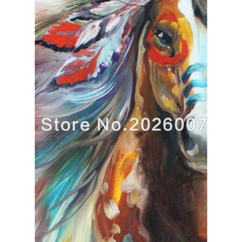 

Hand Painted Animal Oil Painting original oil painting indian war horse breaking dawn On Canvas Art impasto paintings WalI Decor
