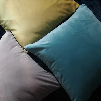 

45x45cm solid color velvet throw pillow case sofa office cushion cover sofa lumbar pillowcase for backrest