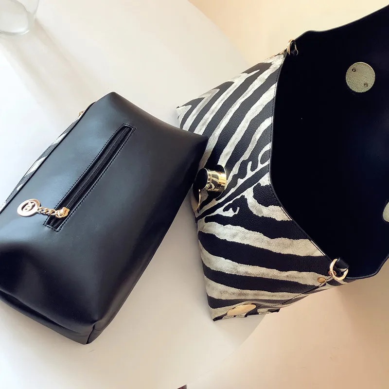 envelope bag stylish female big handbag leisure shoulder bag women zebra grain large capacity pu leather bag for girls tote (1)