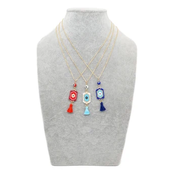 

Shinus Evil Eye Necklace 2019 MIYUKI Necklaces Pendant 2019 Women Choker Jewelry 10pcs/lot Gold Stainless Steel Chain Handmade
