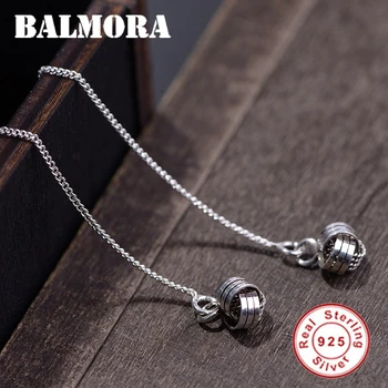 

BALMORA 925 Sterling Silver Ball Of Yarn Ear line Dangle Drop Earrings for Women Bijoux Vintage Fashion Jewelry Brincos