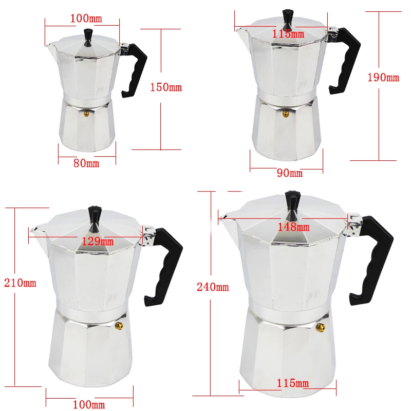 Coffee Maker Pot 3/6/9/12 Cups Espresso Pot Aluminum Moka Pot Coffee Maker  Moka Espresso Latte Percolator Stove Top - Coffee Makers - AliExpress