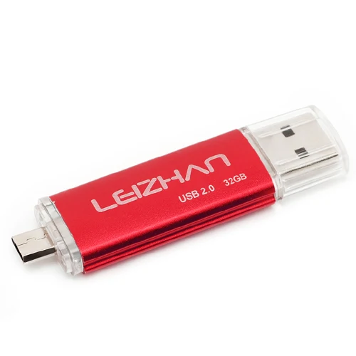 Leizhan OTG USB флэш-накопитель для samsung S7/S6/S5/S4/S3 Xiaomi Micro Phone Memory Stick Android флеш-накопитель для хранения данных - Цвет: Красный