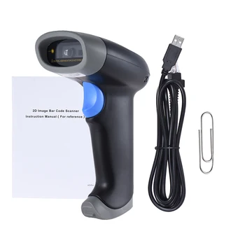 

2D QR 1D USB Barcode Scanner CCD Red Light PDF417 Screen Scanning Bar Code Reader Multiple Language for Mobile Payment market