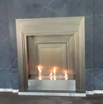 

18 inch Long Remote control silver ethanol wall mounted eletric fireplace