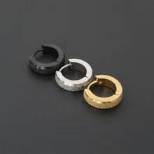 Модные глазурные маленькие серьги-кольца, серебряные, золотые, черные, из нержавеющей стали, маленькие серьги, ювелирные изделия для мужчин и женщин, 4*13 мм