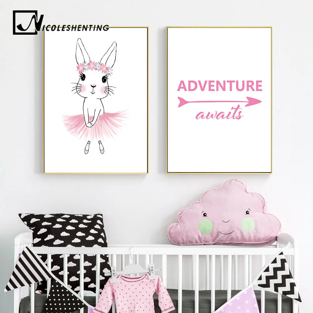 NICOLESHENTING мультфильм кролик стена искусство холст фотография картина СТЕНА для