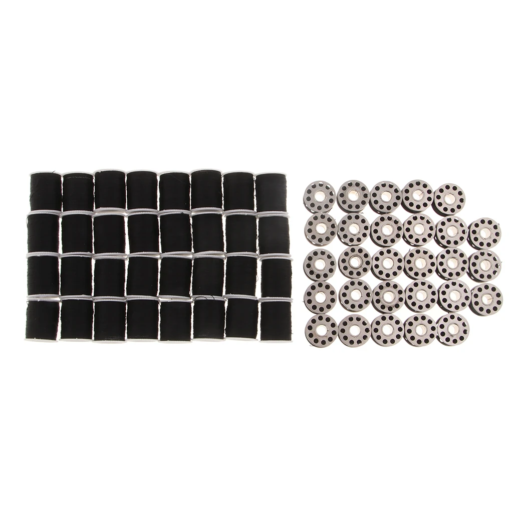60 Pieces Polyester Sewing Machine Thread Set Sewing Machine Spool Bobbin Set Kit