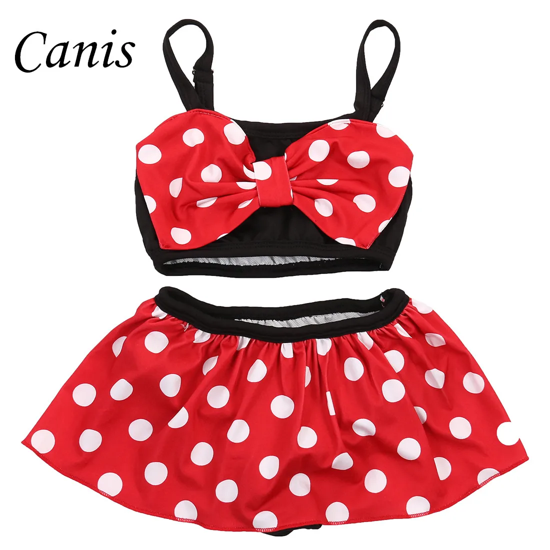

2017 Summer 2PCS Baby Kids Girl Bikini Swimwear Strappy Swimming Swimsuit Big Bow Costume Bathing 0-5Y
