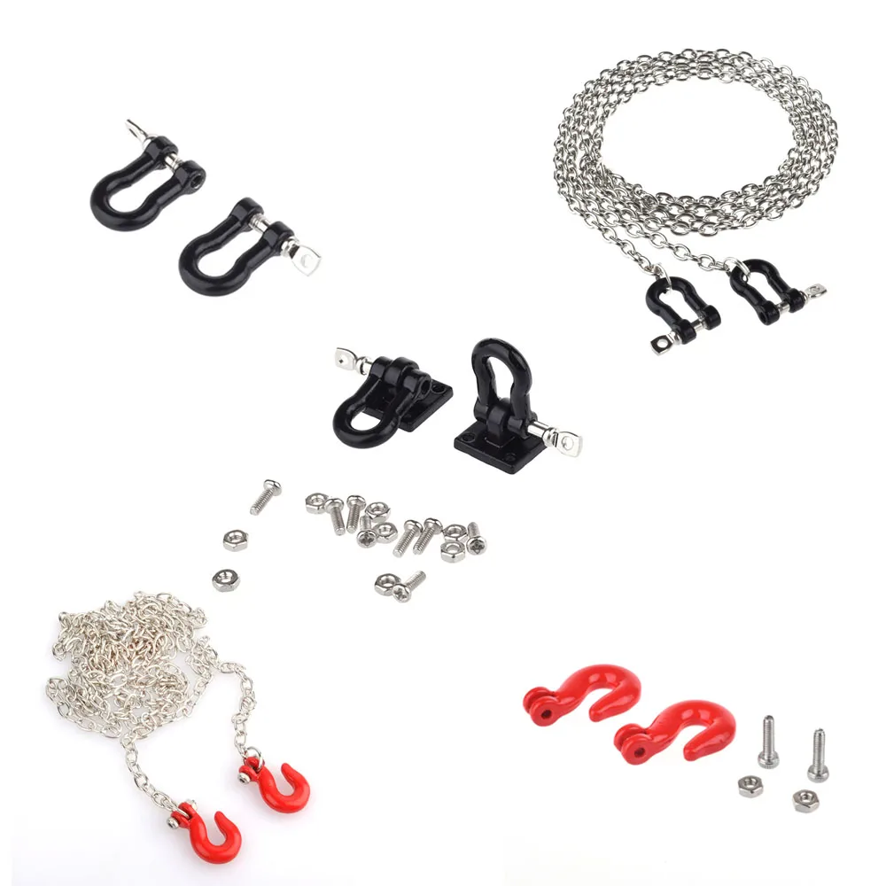 

RC Car Metal Tow Hook Chain Decoration for 1:10 RC Rock Crawler For Traxxas TRX4 Axial SCX10 90046 Wraith D90 Tamiya CC01