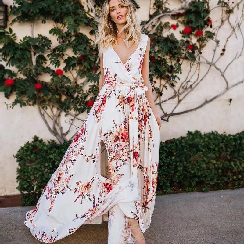 

Tunic Beach Dress Pareo Swimsuit Summer Outings For Women 2019 Print Chiffon Bohemia Split Acetate Sierra Surfer Woman Robe