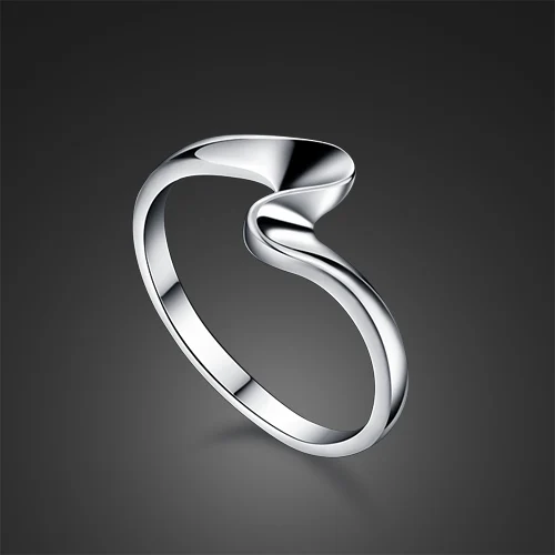 

The new Women's decoration silver ring Concise style S letter design lady popular rings silver foil jewelry anniversary present