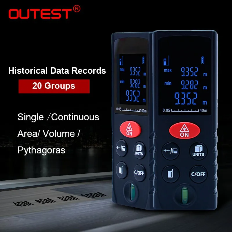 

OUTEST Laser Distance Meter Mini Laser Rangefinder Laser Tape Range Finder Diastimeter Measure Ruler Roulette Lazer Metreler