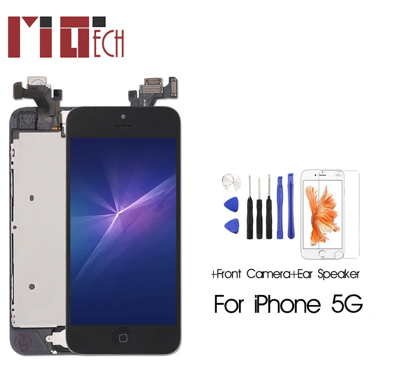 

For iPhone 5g 5S 5C SE LCD Display Touch Screen Digitizer Full Assembly Replacement +Front Camera+Ear Specker+Home Button+Gifts