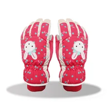 Прекрасная принцесса девушки Лыжный спорт перчатки теплые зимние детские сноуборд перчатки Спорт ветрозащитный Термальность зимние перчатки дети ST23