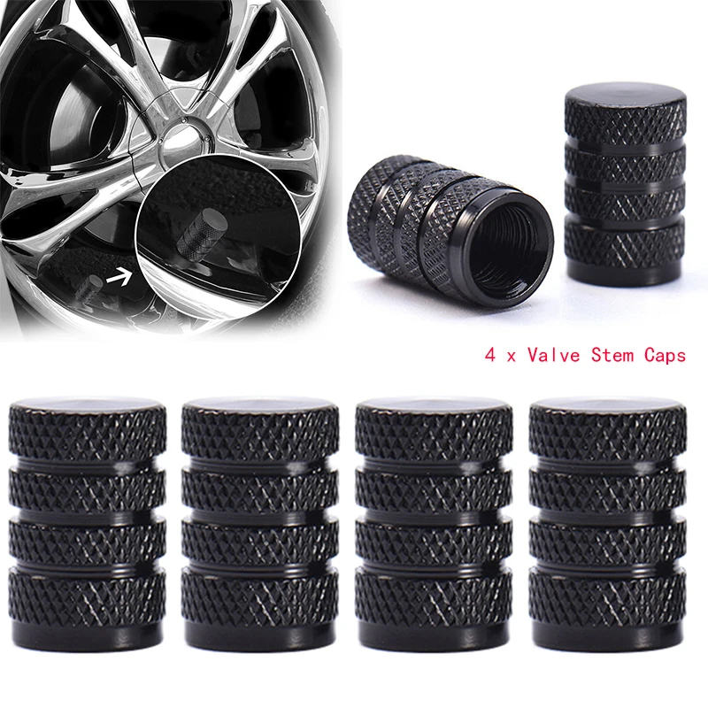 

4PCs Durable Dust Cover Tire Wheel Rims Stem Air Valve Caps Aluminum Alloy