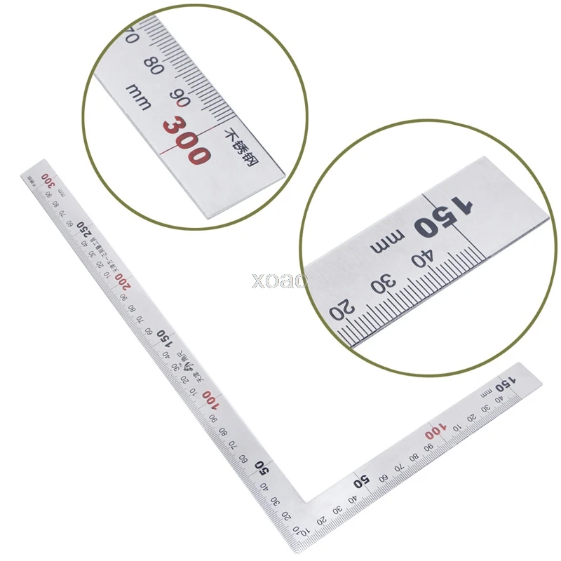 

15x30cm Stainless Steel 90 Degree Angle Metric Try Mitre Square Ruler Scale M13 dropship